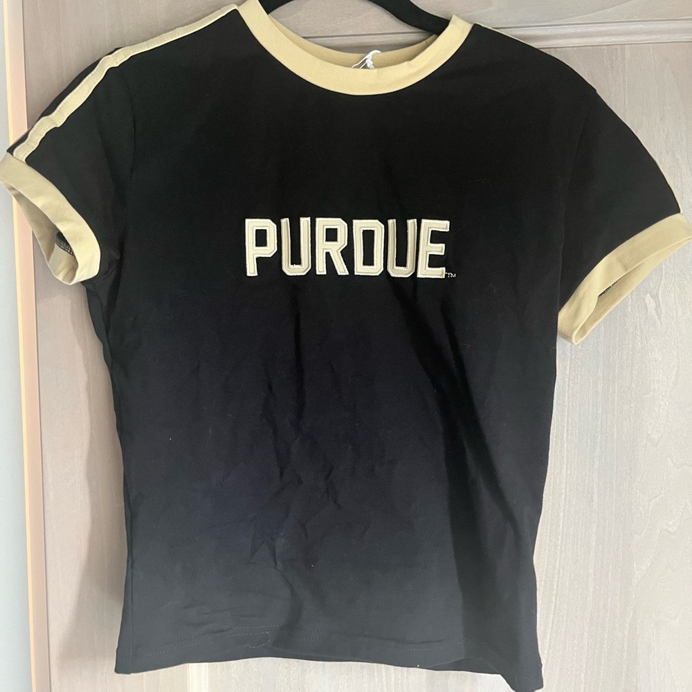 Purdue Black and Gold Fitted Short Sleeve Tee